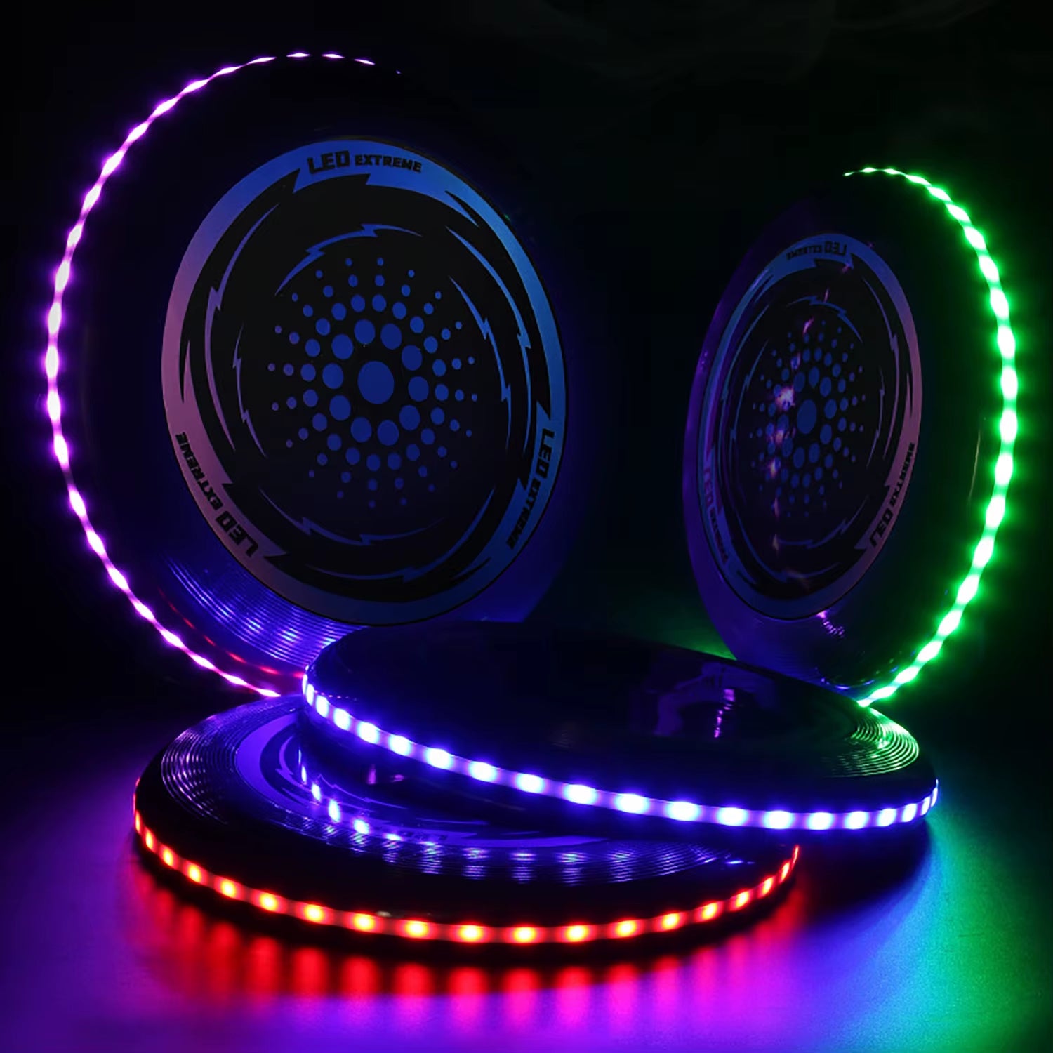 1PC LED Flying Disc, 49LED Luminous Decompression Throwing Disc Toy, 10.63In Lightweight Stress Disc Toy for Outdoor Sports Game