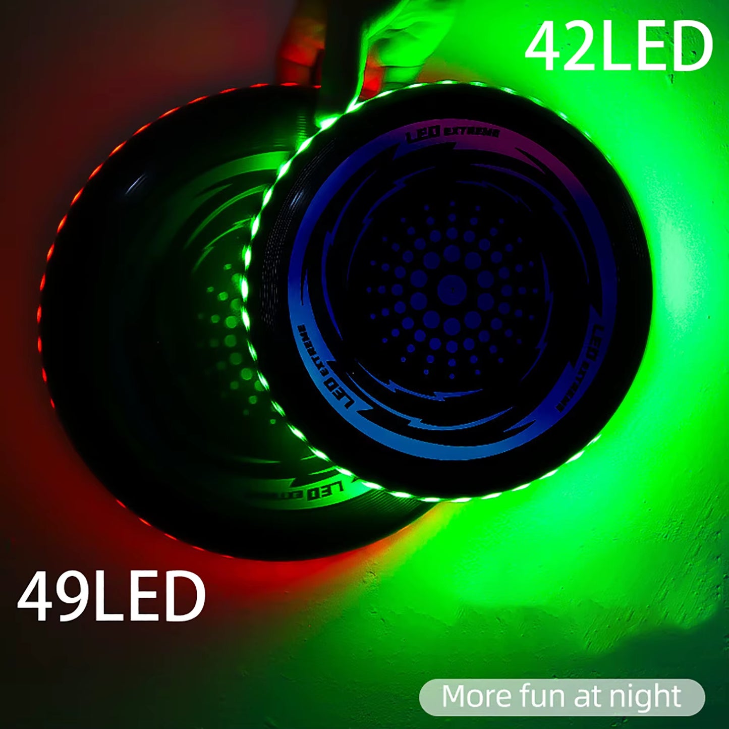 1PC LED Flying Disc, 49LED Luminous Decompression Throwing Disc Toy, 10.63In Lightweight Stress Disc Toy for Outdoor Sports Game