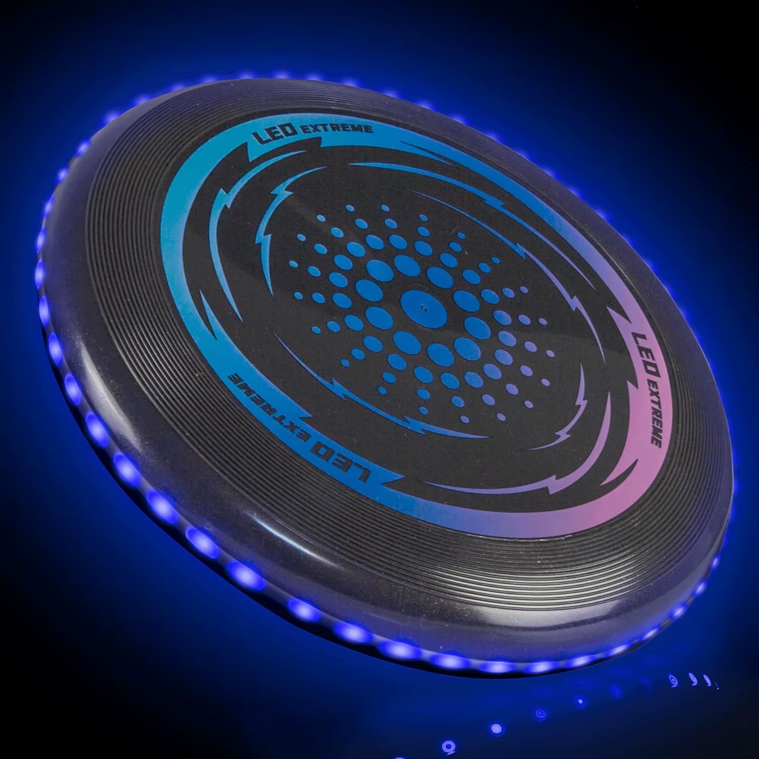 1PC LED Flying Disc, 49LED Luminous Decompression Throwing Disc Toy, 10.63In Lightweight Stress Disc Toy for Outdoor Sports Game